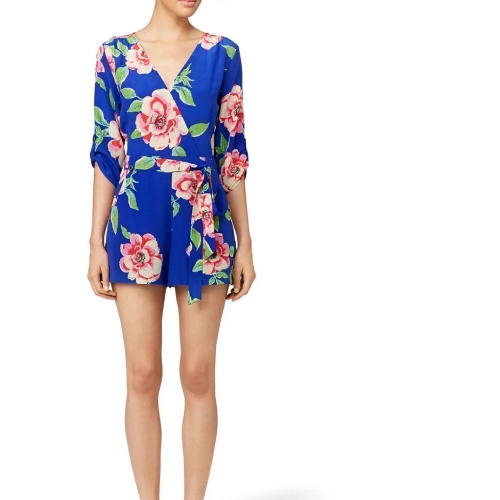 Yumi Kim Blue, Pink, & Green Floral Romper (XS)